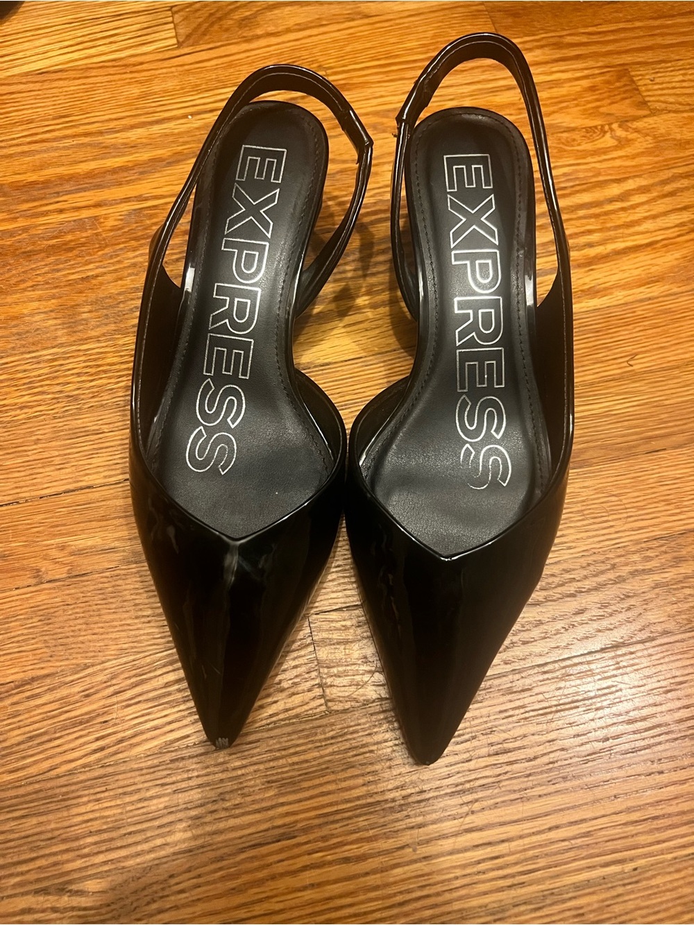 Express Black Patent Kitten Heel